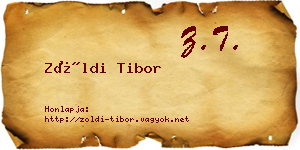 Zöldi Tibor névjegykártya